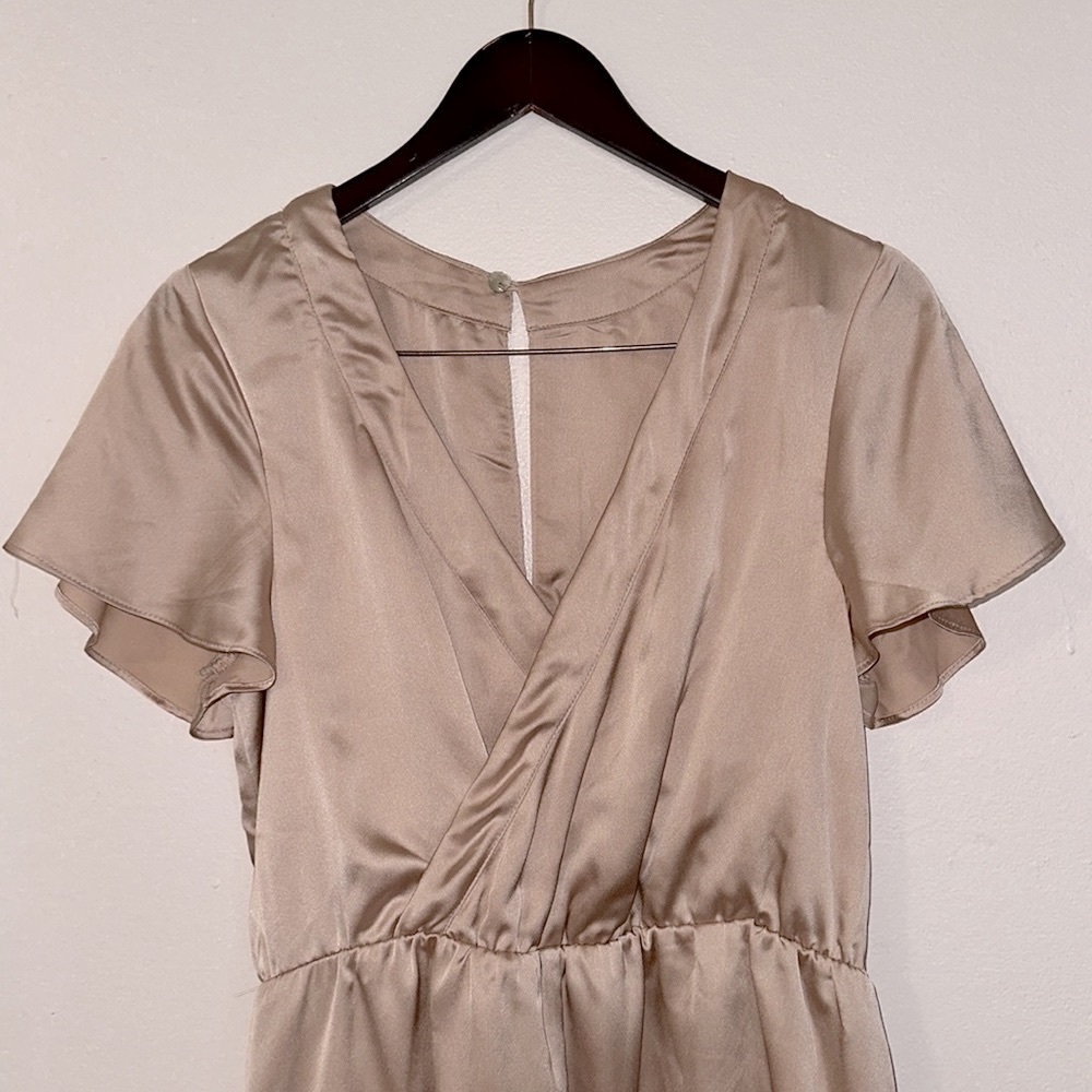 Show Me Your Mumu - Say I Do romper - large - champagne Luxe satin pajamas NWOT - Picture 10 of 16